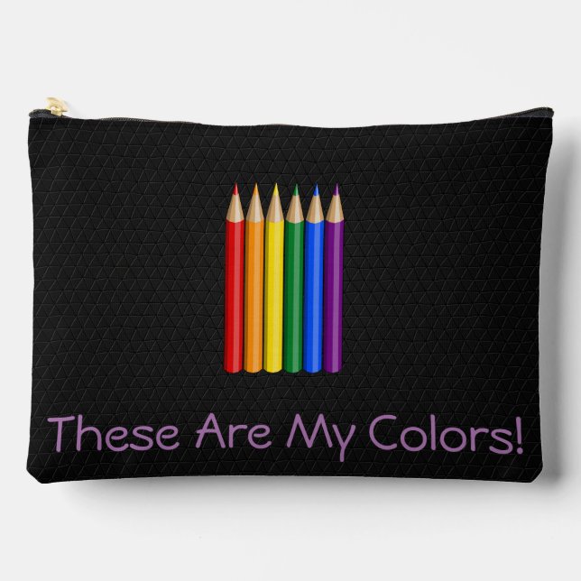 Rainbow pride pencils  accessory pouch (Front)