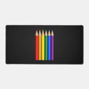 Rainbow pride pencils  desk mat