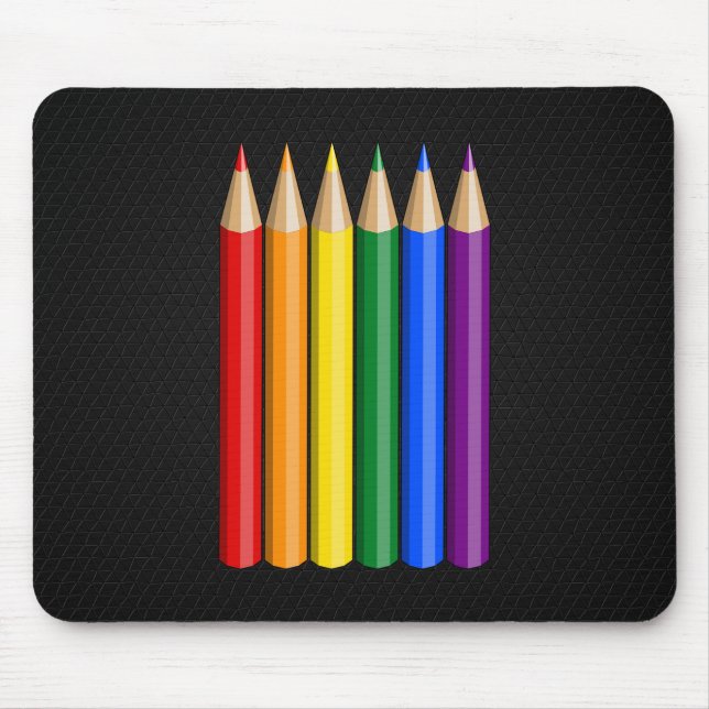 Rainbow pride pencils  mouse pad (Front)