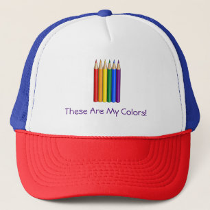 Rainbow pride pencils trucker hat