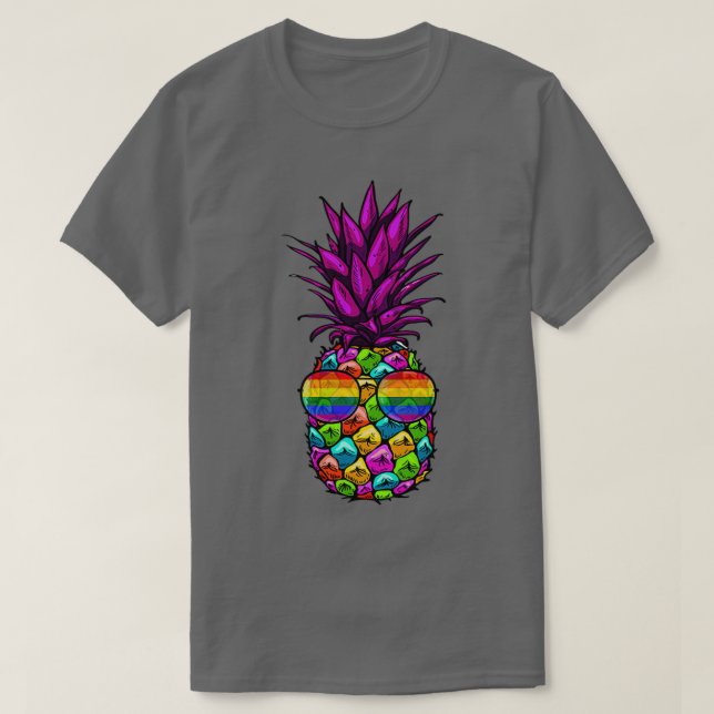 Rainbow Pride Pineapple LGB Lesbian Gay Bi Homosex T-Shirt (Design Front)