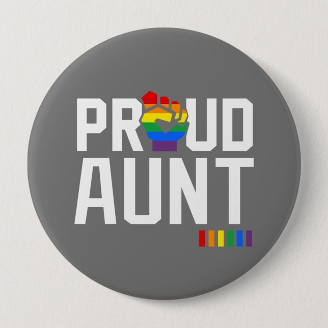 Rainbow Pride Proud Aunt  10 Cm Round Badge (Front)