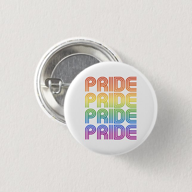 Rainbow Pride Retro 3 Cm Round Badge (Front & Back)