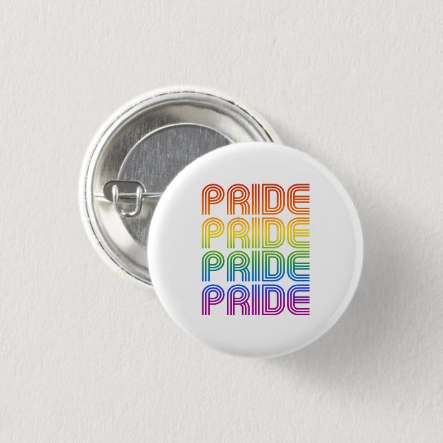 Rainbow Pride Retro 3 Cm Round Badge (Front & Back)