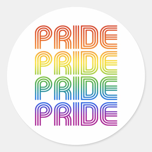 Rainbow Pride Retro Classic Round Sticker (Front)