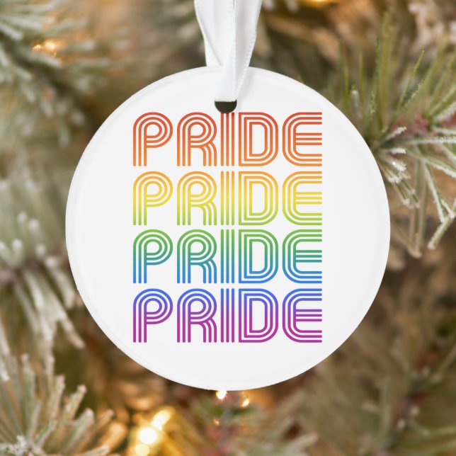 Rainbow Pride Retro Ornament (Tree)