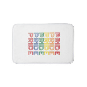 Rainbow Pride Retro Typography Vector Design_1 Bath Mat