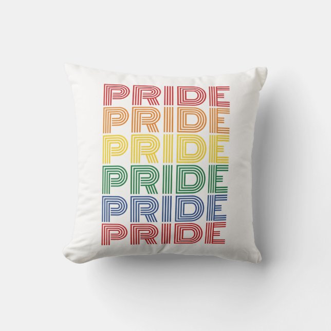 Rainbow Pride Retro Typography Vector Design_1 Cushion (Front)