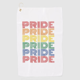 Rainbow Pride Retro Typography Vector Design_1 Golf Towel