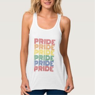 Rainbow Pride Retro Typography Vector Design_1 Singlet