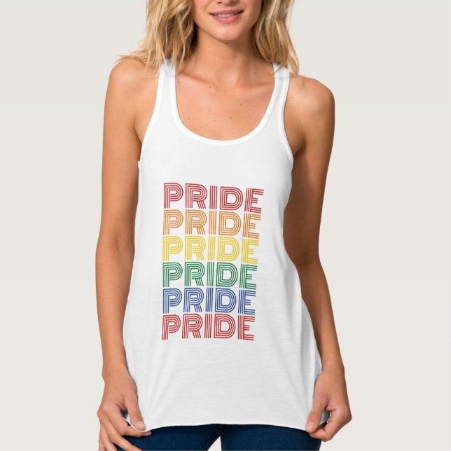 Rainbow Pride Retro Typography Vector Design_1 Singlet (Front)