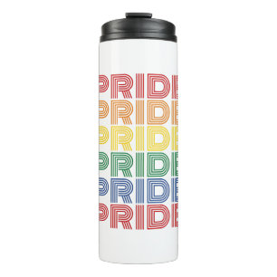 Rainbow Pride Retro Typography Vector Design_1 Thermal Tumbler