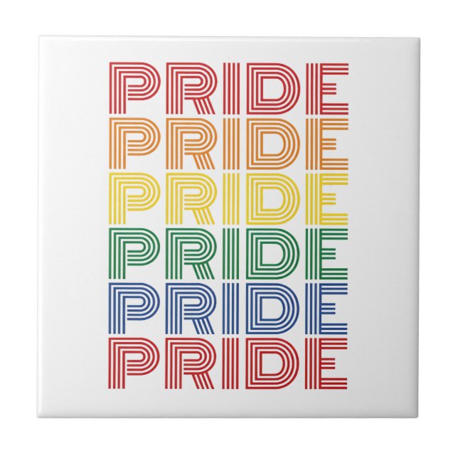Rainbow Pride Retro Typography Vector Design_1 Tile (Front)