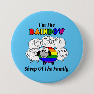 Rainbow Pride Sheep 7.5 Cm Round Badge