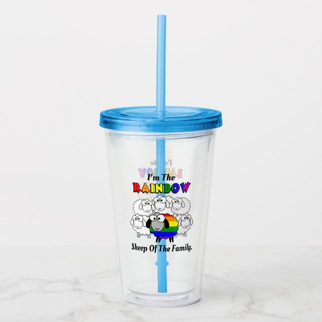 Rainbow Pride Sheep Acrylic Tumbler (Front)