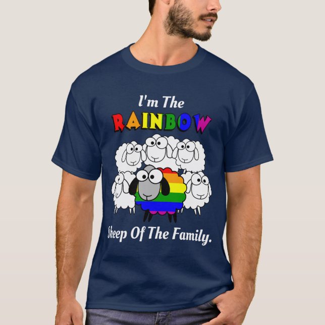 Rainbow Pride Sheep (for dark colours) T-Shirt (Front)