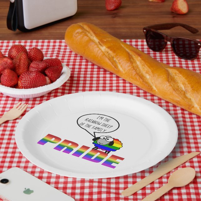Rainbow Pride Sheep Paper Plate (Picnic)