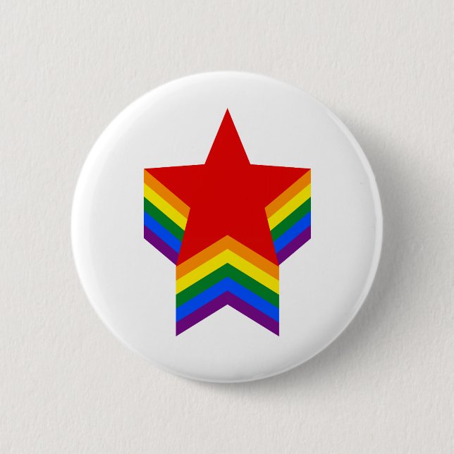 Rainbow pride stars Button (Front)