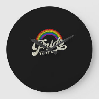 Rainbow, Pride Time, LGBT Tank Top Large Clock