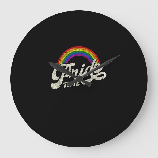 Rainbow, Pride Time, LGBT Tank Top Large Clock (Front)