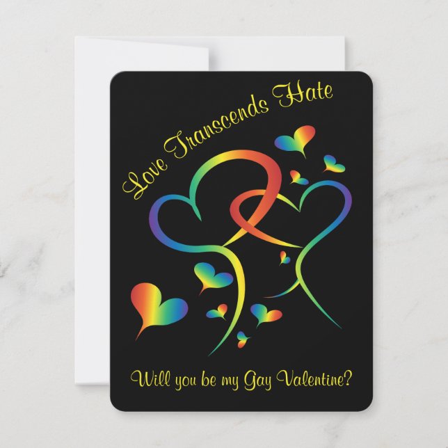 Rainbow Pride Valentine Holiday Card (Front)