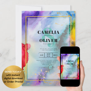 RAINBOW PRIDE WEDDING INVITATION Ink LeahG