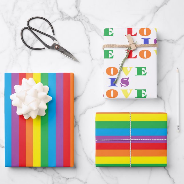 "Rainbow Pride"  Wrapping Paper Sheet (Front)