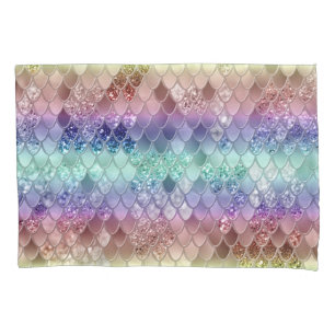 Rainbow Princess Mermaid Scales #3 Pillowcase
