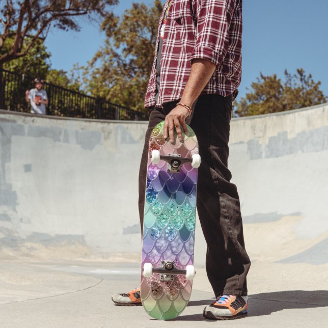 Rainbow Princess Mermaid Scales #3  Skateboard (Outdoor 2)