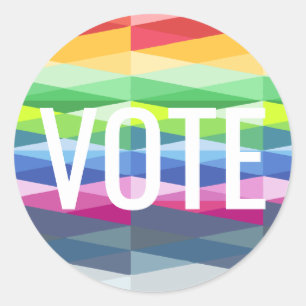 Rainbow Prism Abstract Geometric Design - VOTE Classic Round Sticker