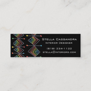 Rainbow prism diamonds creative geometric black mini business card