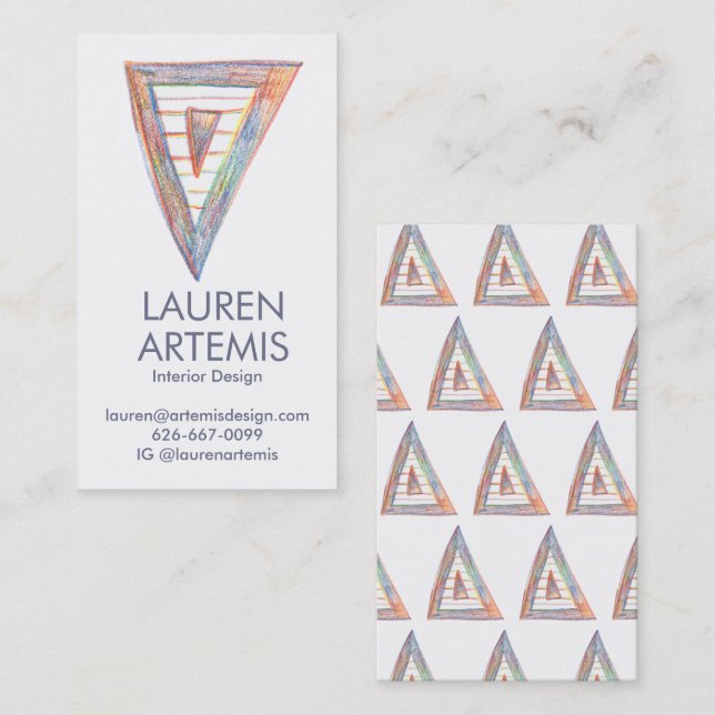 Rainbow Prism Triangle Unique Modern Professional  Business Card (Front/Back)