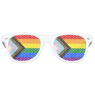 Rainbow Progress Flag Sunglasses, LGBTQ / Pride Retro Sunglasses