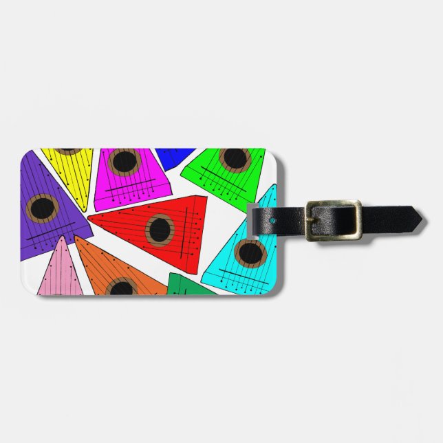 rainbow psaltery luggage tag (Front Horizontal)