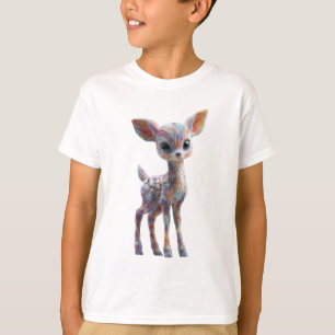 Rainbow Psychedelic Deer Fawn Kids T-Shirt