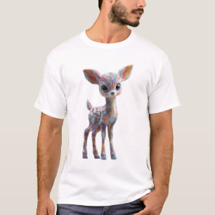 Rainbow Psychedelic Deer Illustration Men T-Shirt