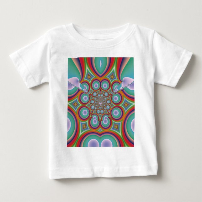 Rainbow Psychedelic Optical Abstract Art Baby T-Shirt (Front)