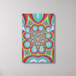 Rainbow Psychedelic Optical Abstract Art Canvas Print