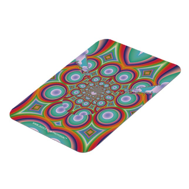 Rainbow Psychedelic Optical Abstract Art Magnet (Left Side)