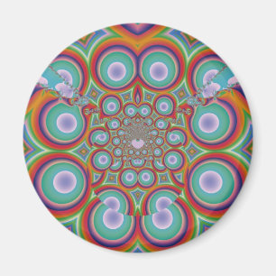 Rainbow Psychedelic Optical Abstract Art Magnet