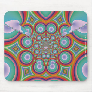 Rainbow Psychedelic Optical Abstract Art Mouse Pad