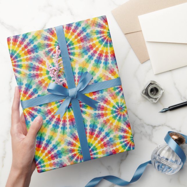 Rainbow Psychedelic Tie Dye Wrapping Paper (Gifting)
