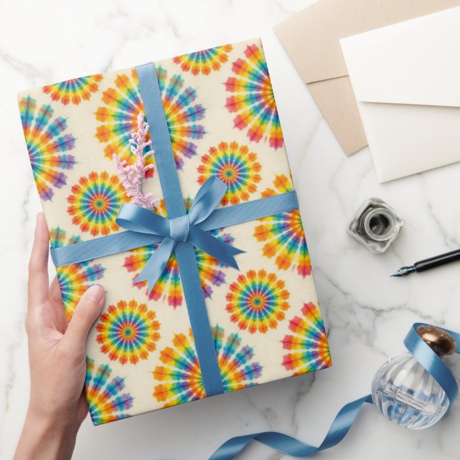 Rainbow Psychedelic Tie Dye Wrapping Paper (Gifting)