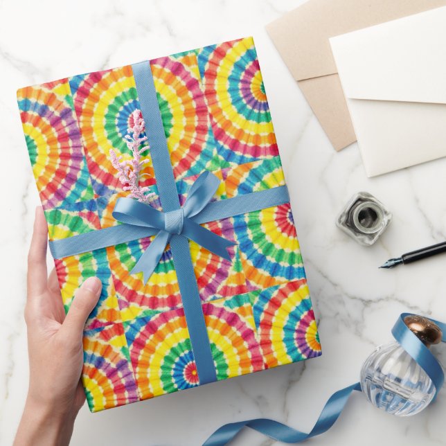 Rainbow Psychedelic Tie Dye Wrapping Paper (Gifting)