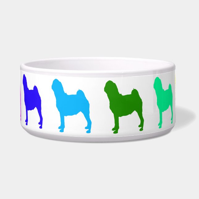 Rainbow Pug Pet Bowl (Front)
