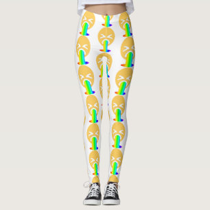 rainbow puke emoji leggings