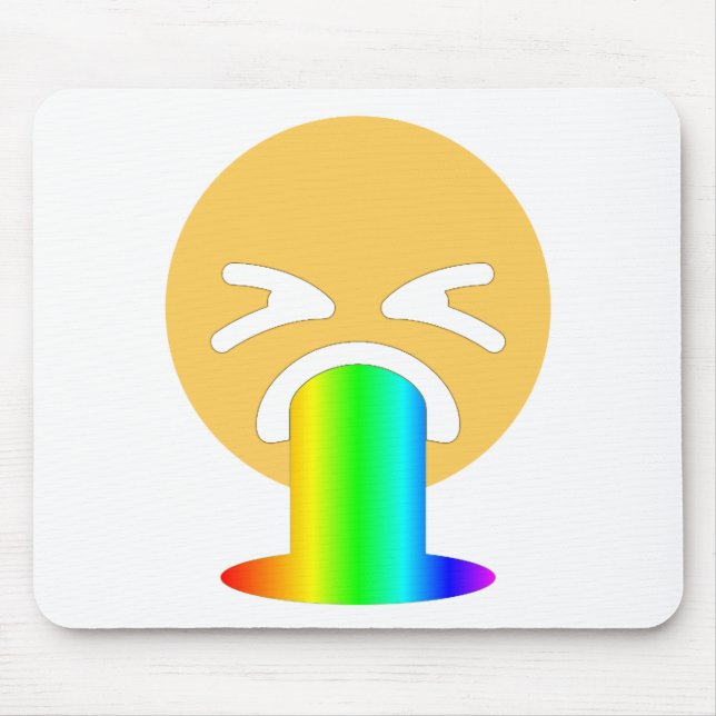 rainbow puke emoji mouse pad (Front)