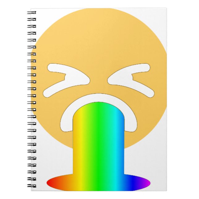 rainbow puke emoji notebook (Front)