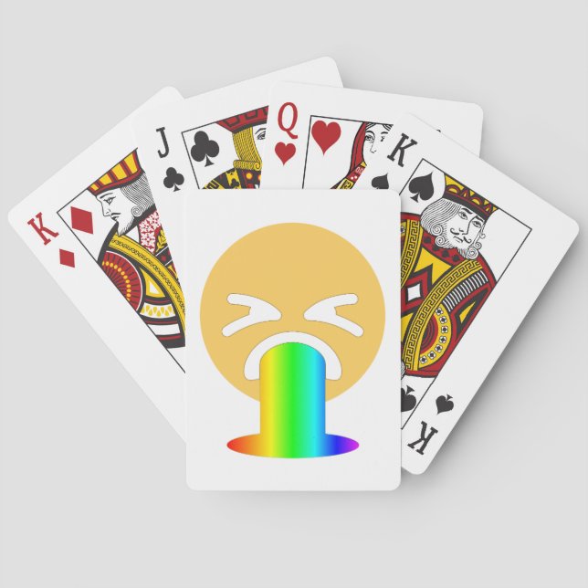 rainbow puke emoji playing cards (Back)
