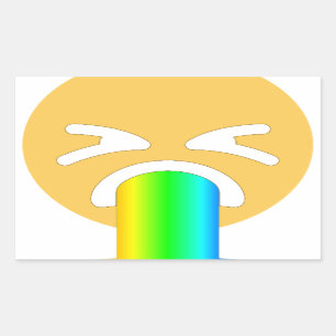 rainbow puke emoji rectangular sticker